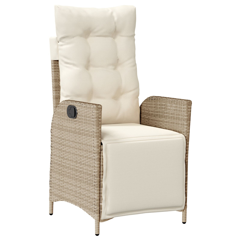 5-teiliges Garten-Esszimmer-Set Beige Poly-Rattan