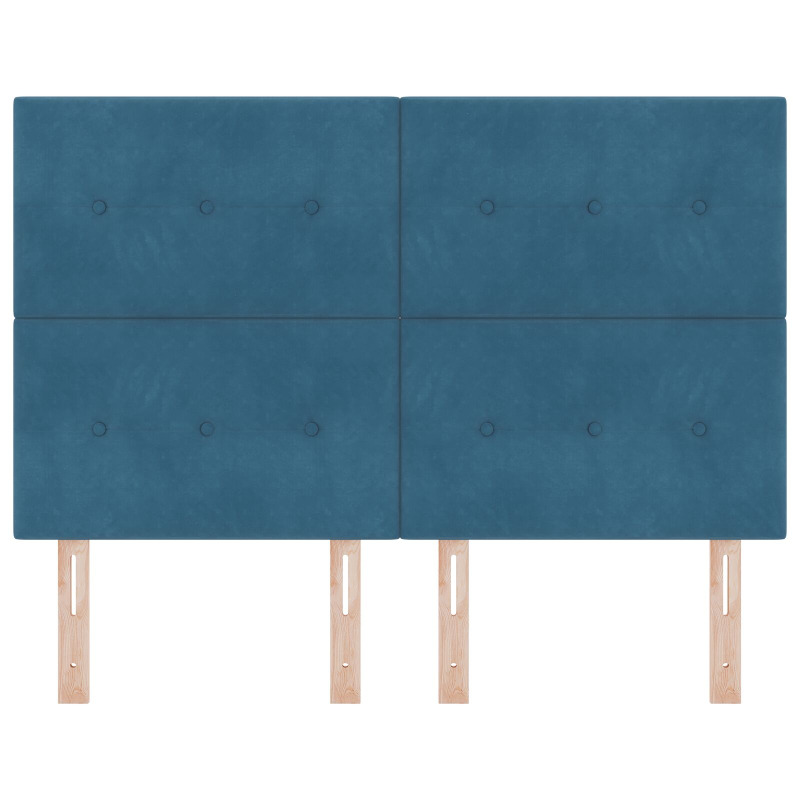Kopfteil mit Knopfheftung Dunkelblau 160 cm Samt