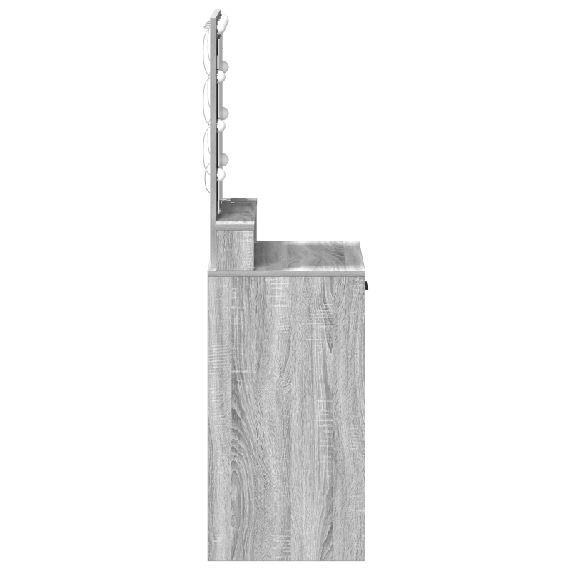 Schminktisch mit LED-Lichtern in Grau Sonoma, 50x41x140 cm