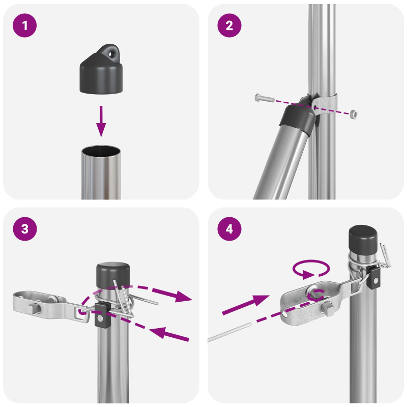 Zaunpfosten 26 Stk Ø32 mm 190 cm Verzinkter Stahl
