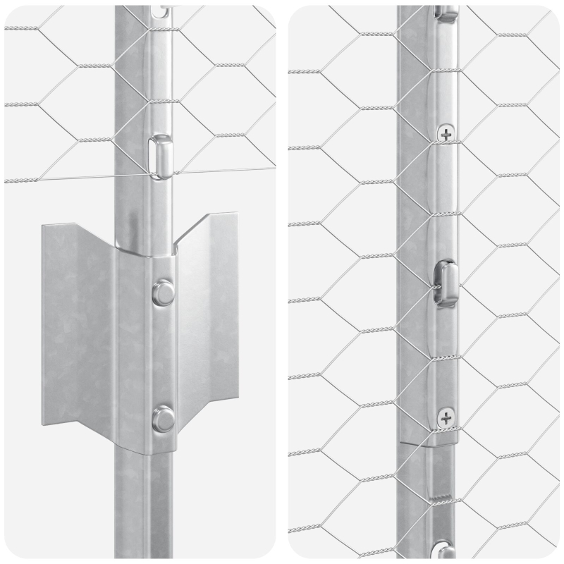 Gartenzaun Set 2er Set Verzinkter Stahl 25 x 1,5 m Zaun Robust
