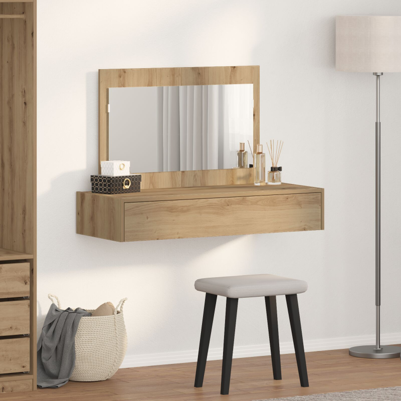 Wandhängender Schminktisch Artisan Eiche 100x40x70 cm