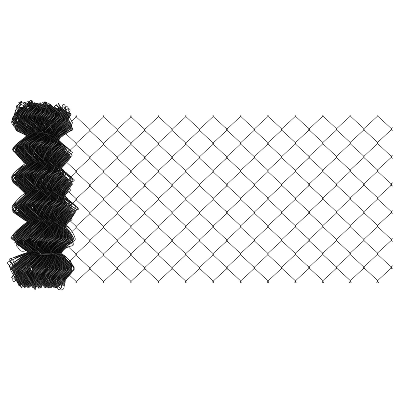 Kettengliedzaun mit 10 U-Pfosten Grau 0.4x10 m Stahl
