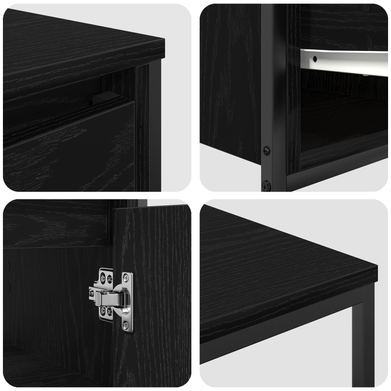 3-teiliges Badmöbel-Set - Schwarz Eichenholzwerkstoff