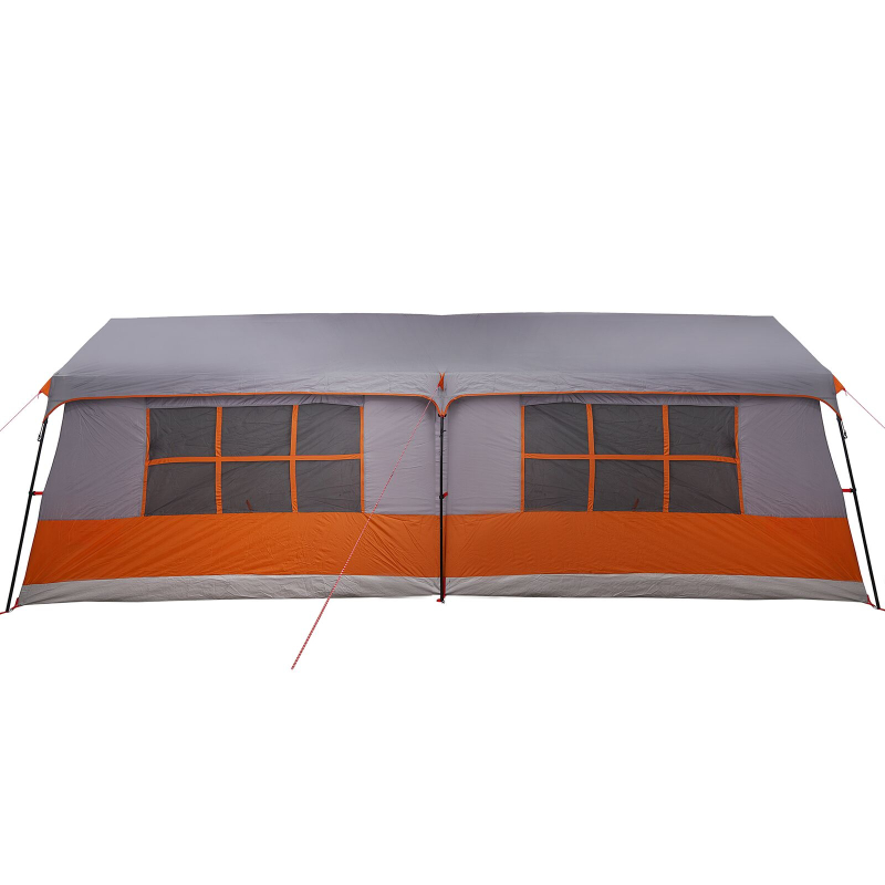 Campingzelt mit Fenstern Grau und Orange 12-Personen Wasserdicht