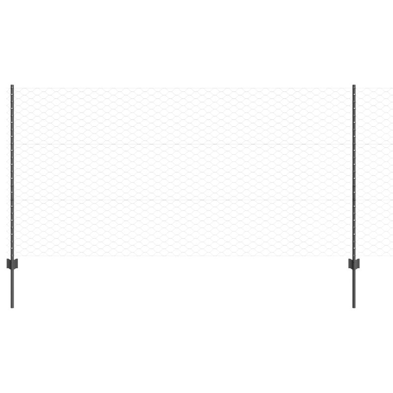 Gartenzaun-Set Set aus 2 Grau Metall Groß Robust Gartenzaun