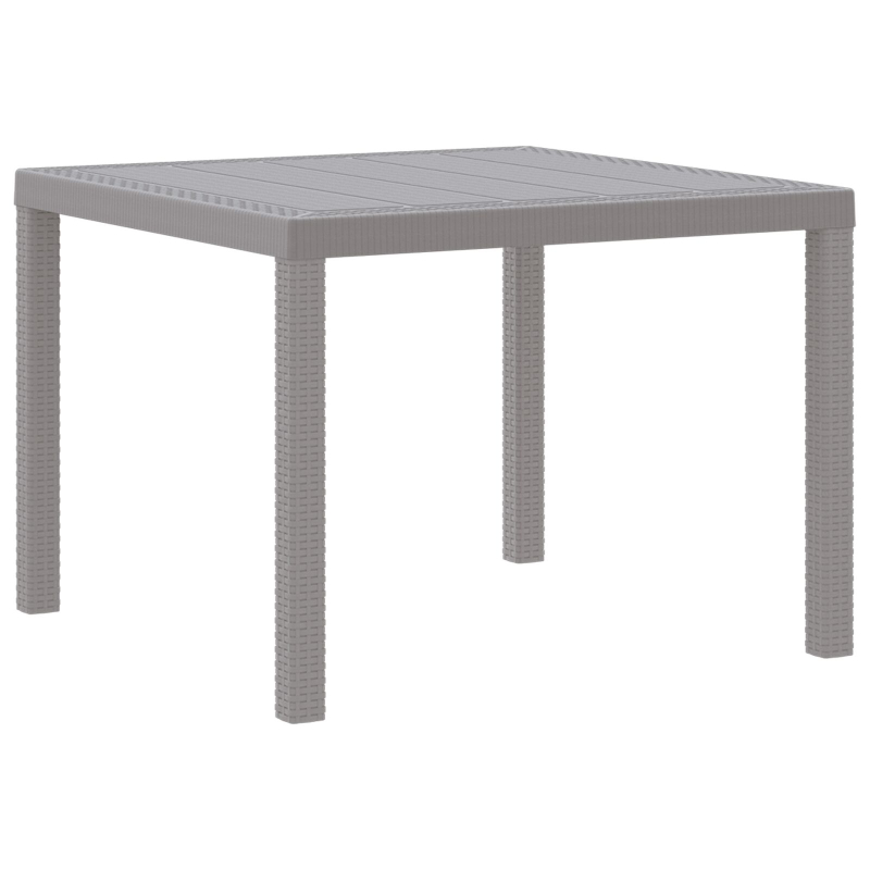 5-teiliges Garten Essset mit Kissen Hellgrau Poly Rattan