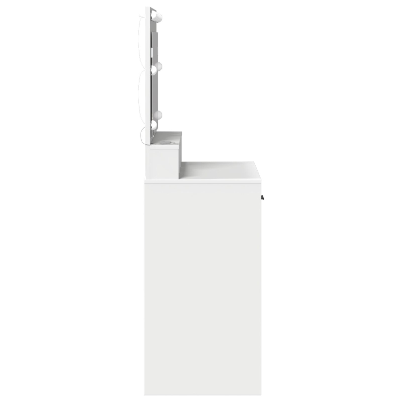 Schminktisch mit LED-Lichtern, Weiß, 79x41x135 cm