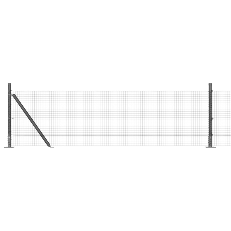 Graues Zaunpfosten-Set Set aus 2 Grau Metall 25 x 0.5 m Robust