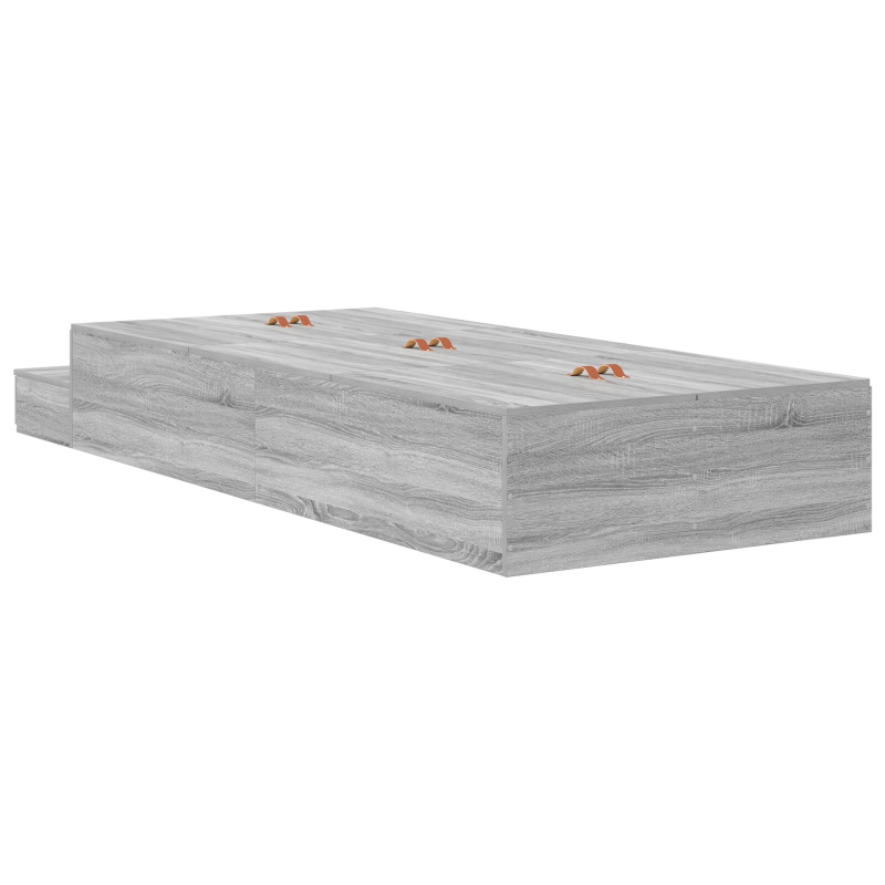 Aufbewahrungsbettgestell Grau Sonoma 90x200 cm