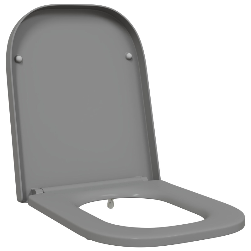 Toilettendeckel mit Schnellverschluss und sanftem Schließen Duroplast Grau