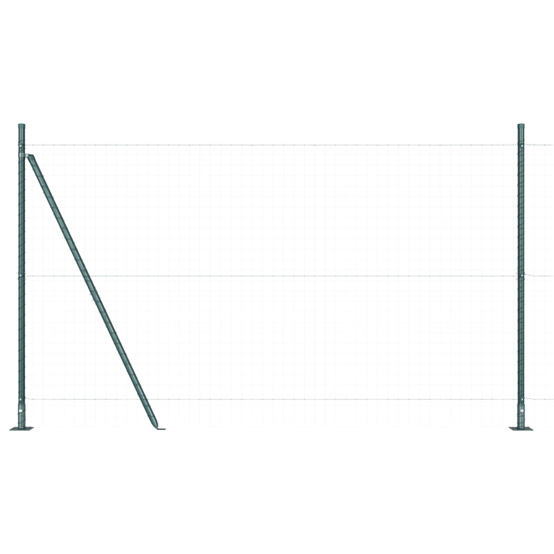 Zaunpfosten Set aus 52 Grün Stahl 3,2 x 3,2 x 88,5 cm Robust