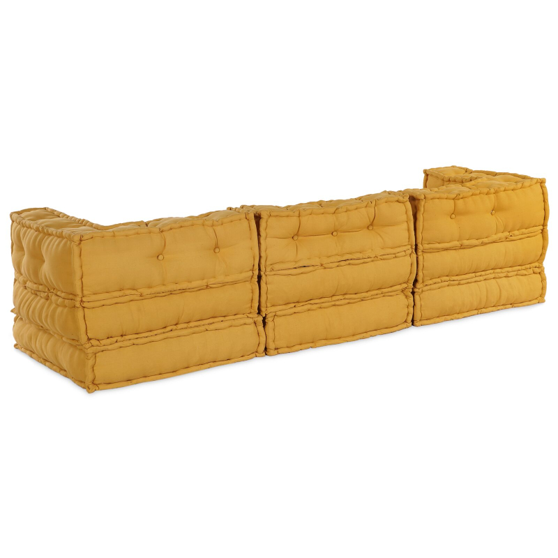 Modular Pouffes 3er Set Gelbes Stoff