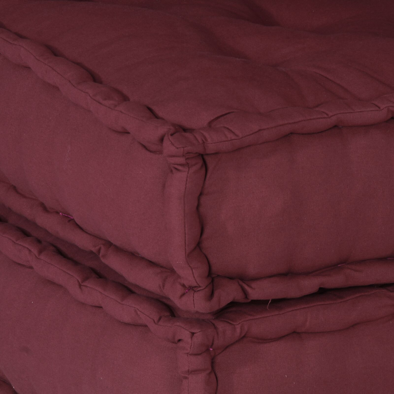 Modulare Poufs 4er Set in Burgunderrot