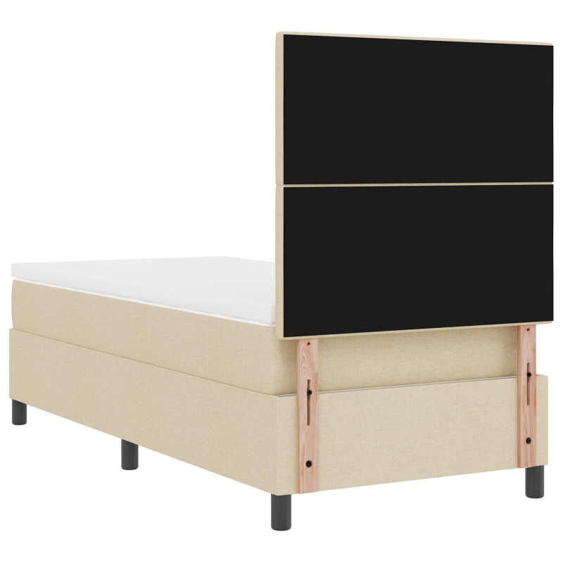 Beige Boxspringbett mit Matratze 90x200 cm aus Stoff