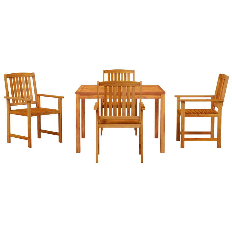 5-teiliges Garten-Esszimmer-Set aus massivem Akazienholz