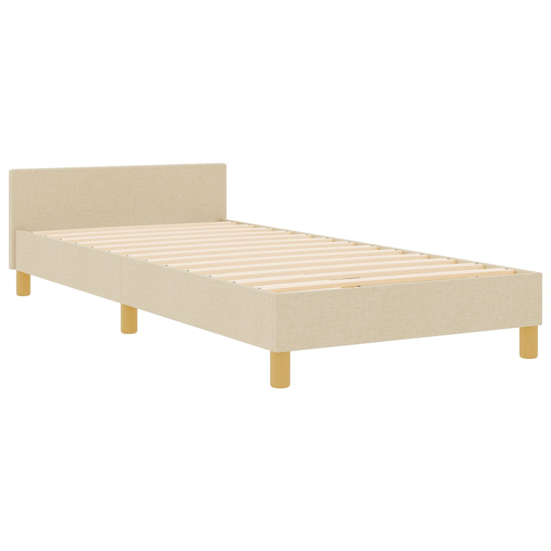 Bettgestell Creme 90x190 cm Stoff
