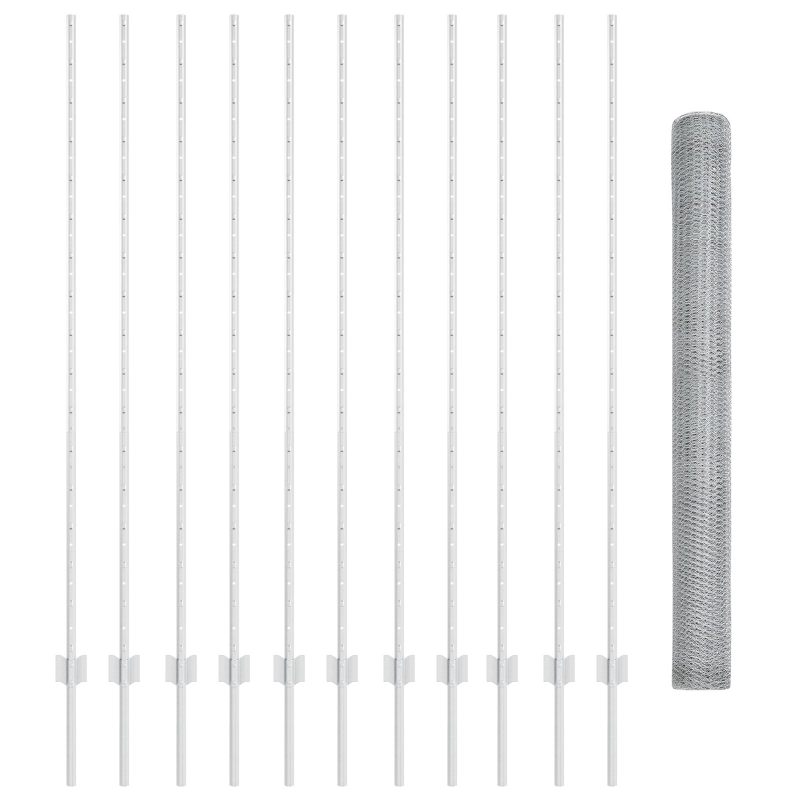 Gartenzaun Set 2er Set Verzinkter Stahl 25 x 1,5 m Zaun Robust
