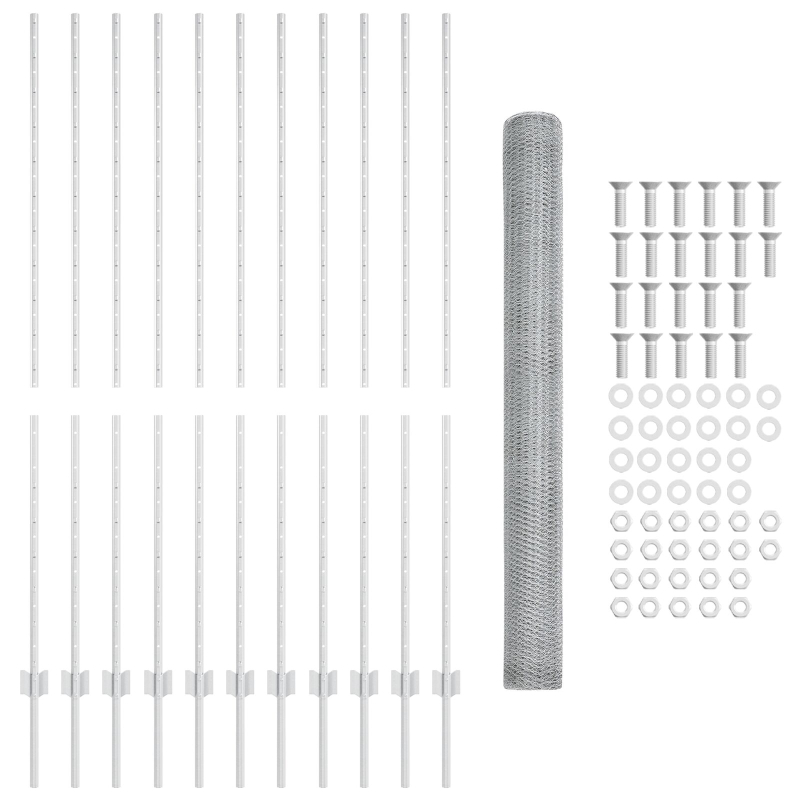 Gartenzaun Set 2er Set Verzinkter Stahl 25 x 1,5 m Zaun Robust