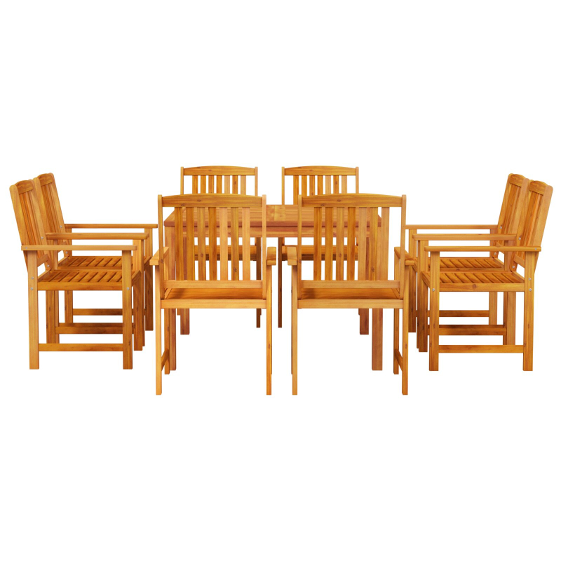 9-teiliges Garten-Dining-Set aus massivem Akazienholz