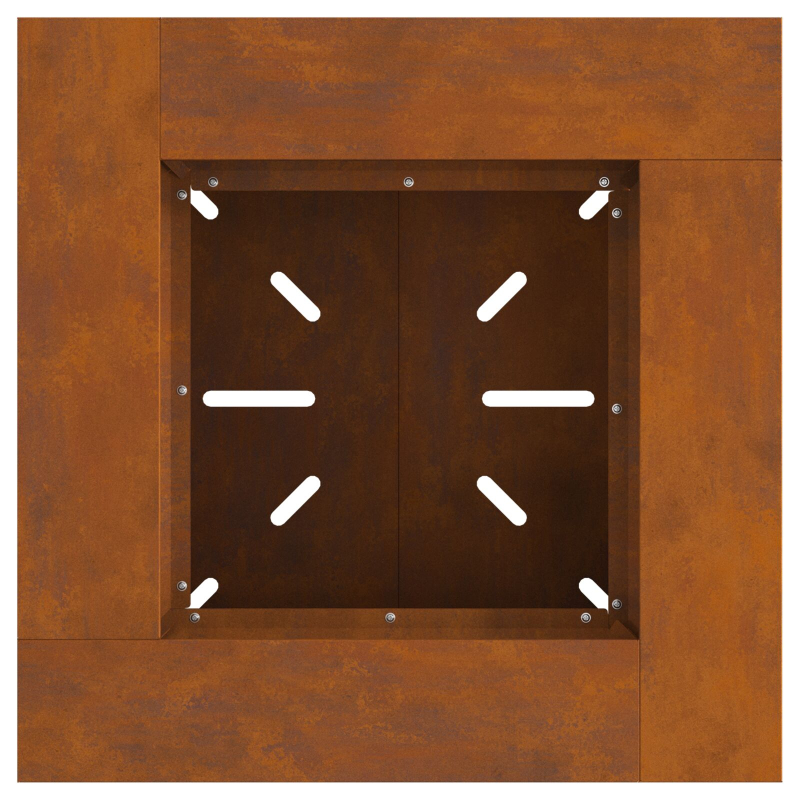 Feuerstelle 60x60x50 cm Verwitterter Stahl