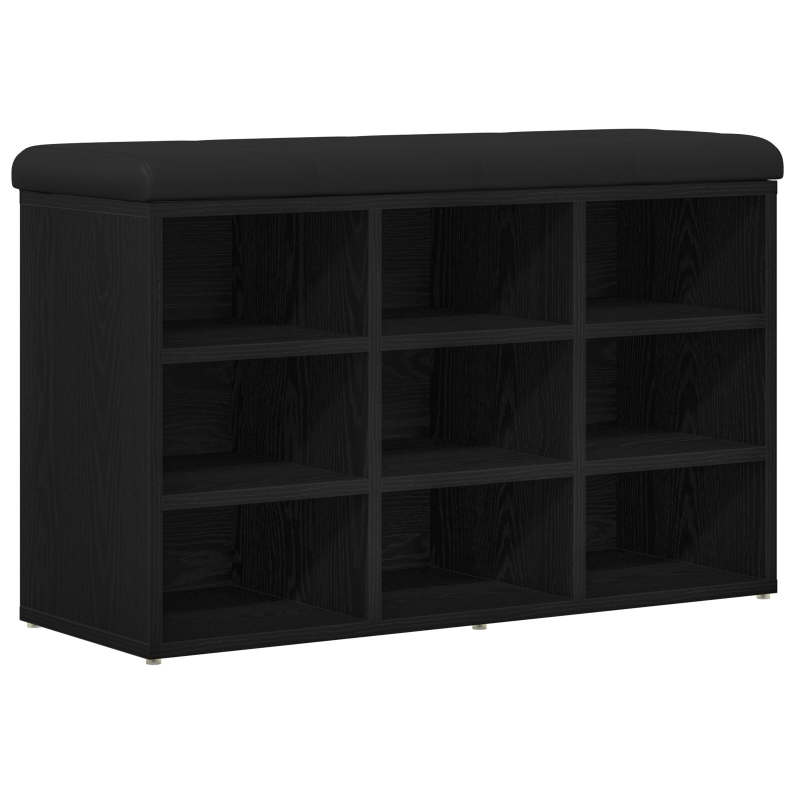 Aufbewahrungsbank Schwarz Eiche 80x30x48 cm Teppe