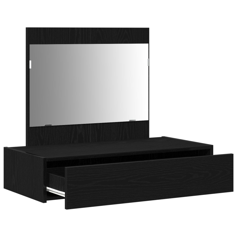 Wandmontierter Schminktisch Schwarz Eiche 83x40x70 cm