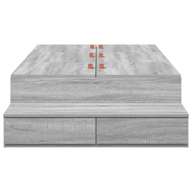 Aufbewahrungsbettgestell Grau Sonoma 90x200 cm