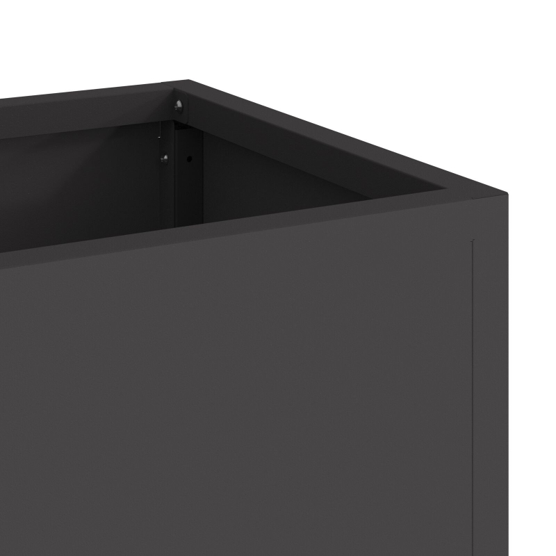 Hochbeet 100x26x82 cm Schwarz Stahl