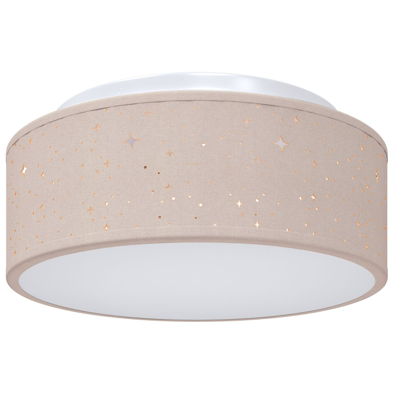 Deckenleuchten mit sternenklarer Lampschirm Taupe Ø 30 cm Stoff E27