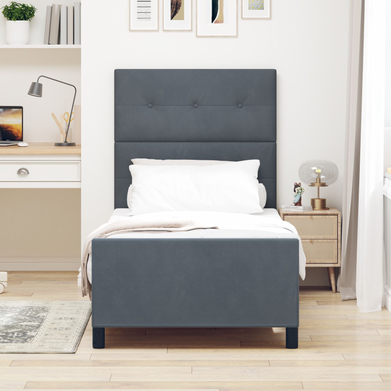 Bettgestell Dunkelgrau 90x190 cm Samt