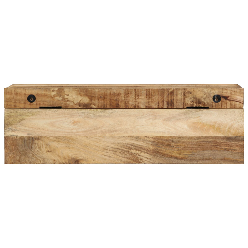 Garderobenständer mit Regal Wandmontage aus massivem Mangoholz und Metall
