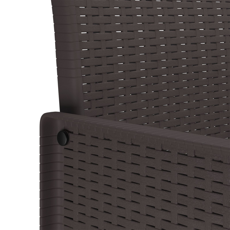 5-teiliges Garten Essset mit Kissen in Braun Poly Rattan