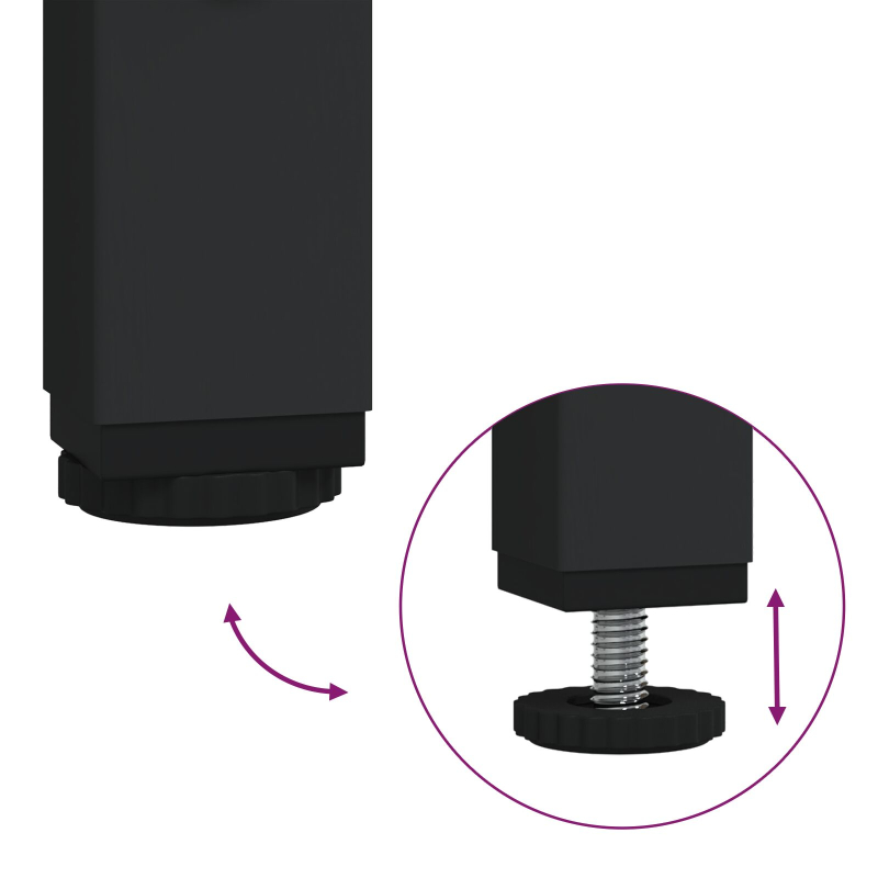 Beistelltisch 2er Set Schwarz aus Eichenfurnier und Metall