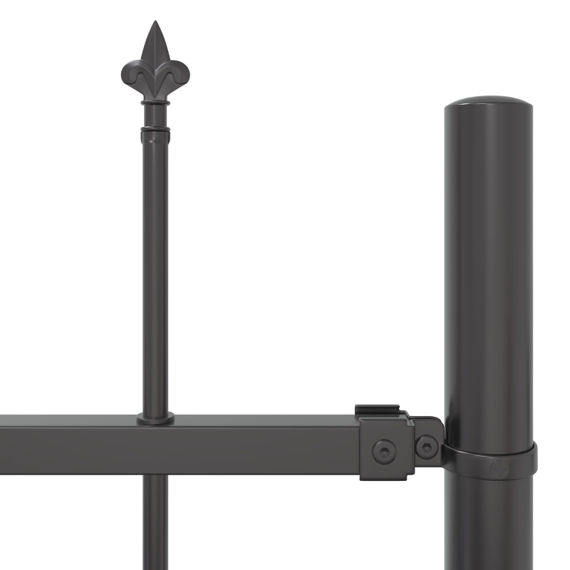 Gartenzaun mit Speerspitze grau 3,4 x 1,5 m aus Stahl