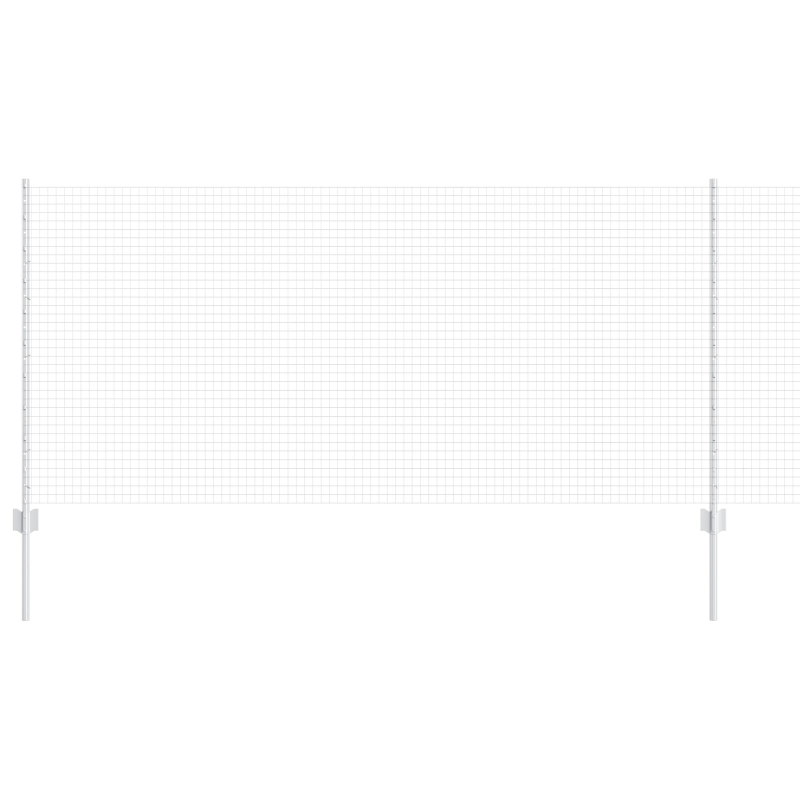 Schweißdrahtzaun mit 44 U-Posts Silber 1x50 m Stahl