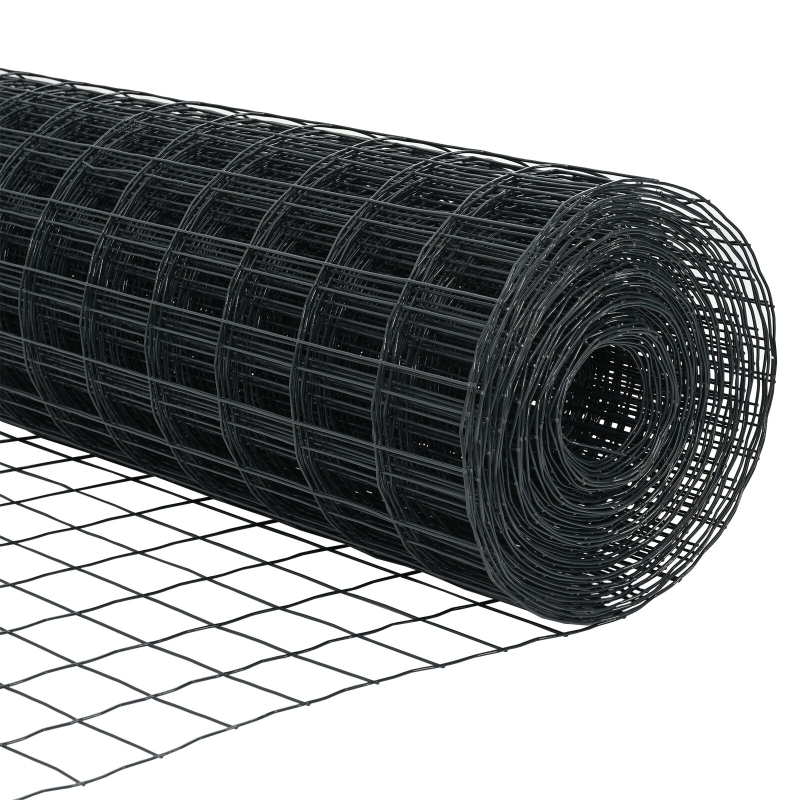 Eurozaun mit 11 U-Pfosten Grau 0,8x25 m Stahl