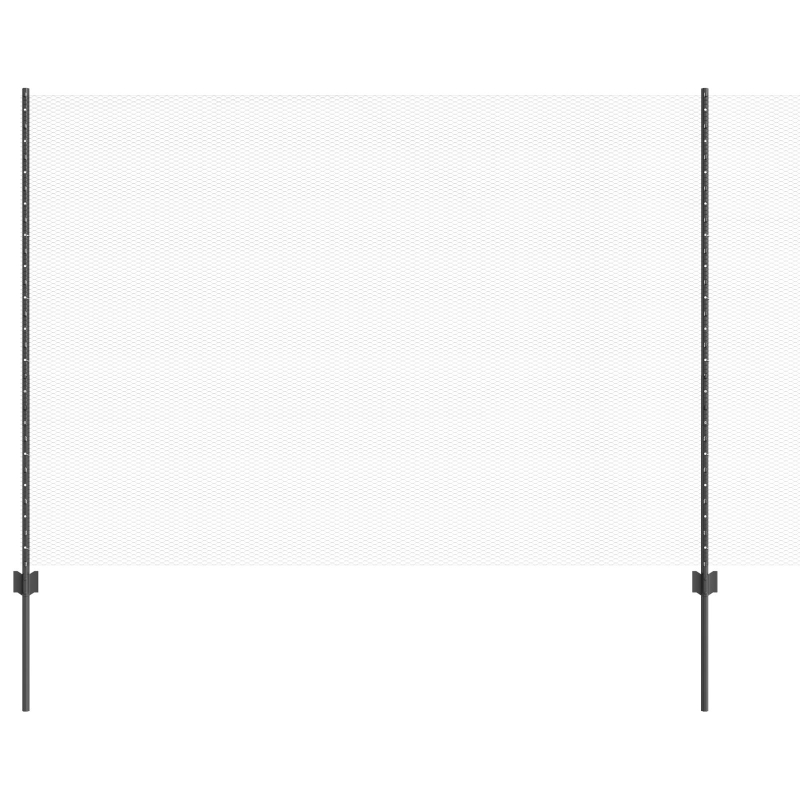 Zaunpfosten 22 Stück U-Kanal Grau 160 cm Stahl, Sechseckzaun Grau 1,6x50 m Stahl