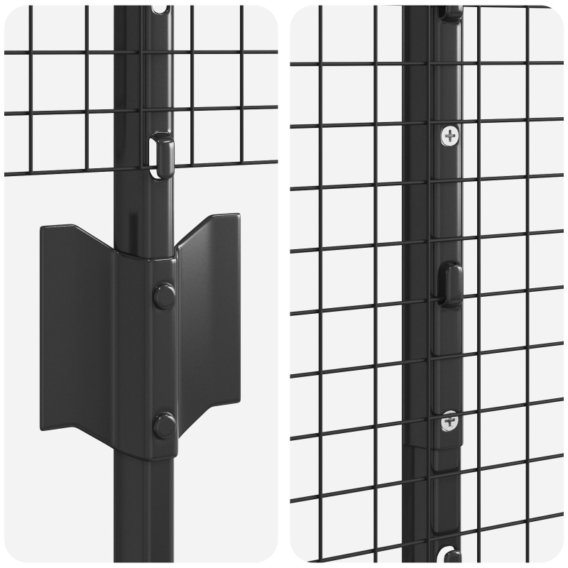 Gartenzaun Set Set aus 2 Grau Kunststoffbeschichtetes Metall
