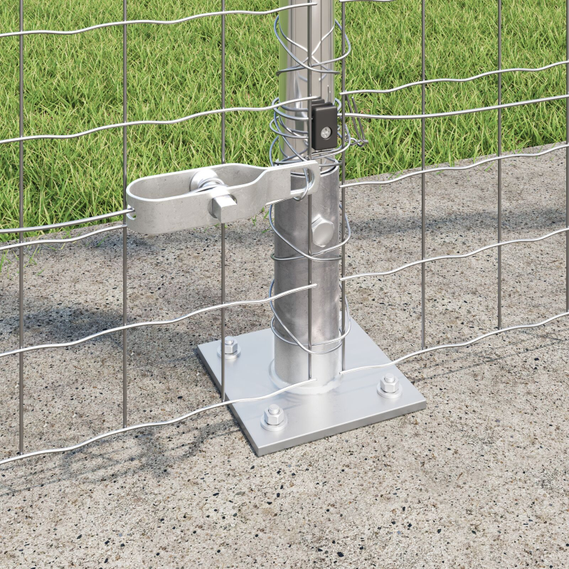 Zaunpfosten Set von 52 Verzinkter Stahl 3,2 x 3,2 x 83,5 cm