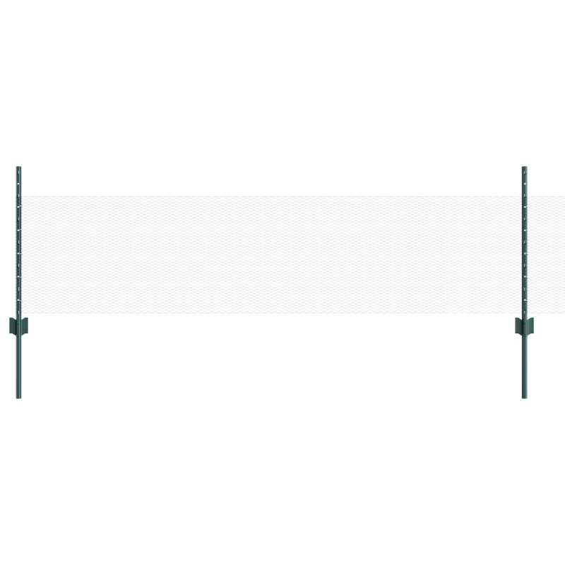 Zaunpfosten 5 Stück U-Kanal Grün 60 cm Stahl, Sechseckzaun Grün 0,5x10 m Stahl