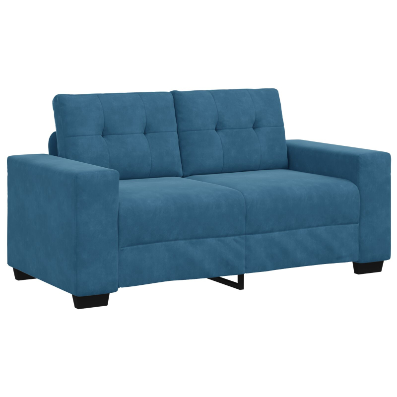 3-teilige Sofaset mit Kissen Blau Velvet