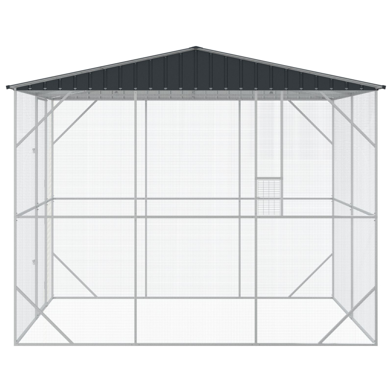 Vogelvoliere Anthrazit 310x227x247 cm Stahl