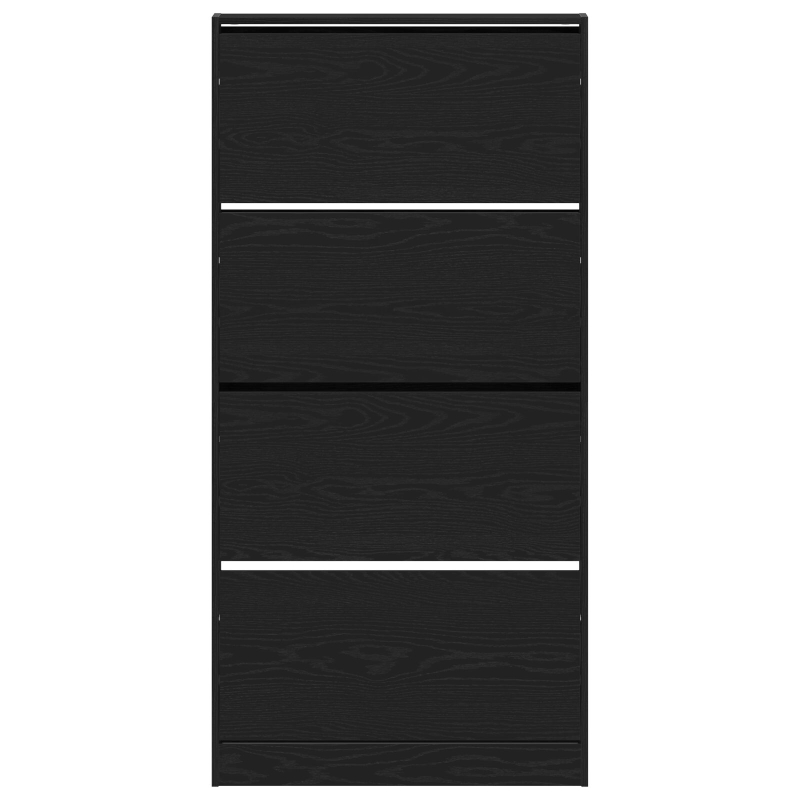 Schuhschrank Schwarzes Eichenholz Holzwerkstoff 80 x 21 x 163,5 cm