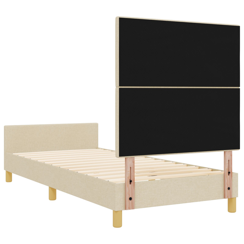 Bettgestell Creme 90x190 cm Stoff