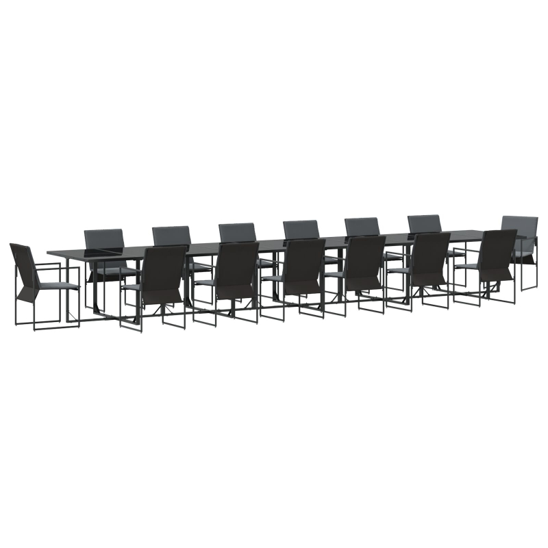 19-teiliges Garten-Esszimmer-Set mit Kissen aus Stahl und Textilene