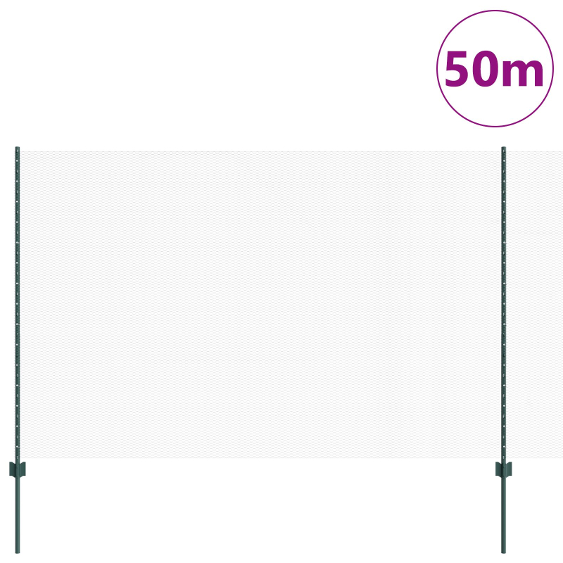Zaunpfosten 11 Stk U-Channel Grün 160 cm Stahl, Hexagonzaun Grün 1.6x50m Stahl