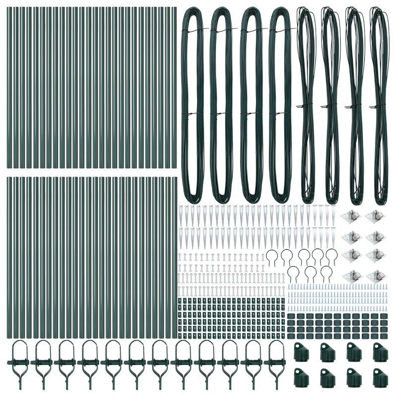 Pfosten mit Spitze 52 Stück Ø32 mm 60 cm Verzinkter Stahl