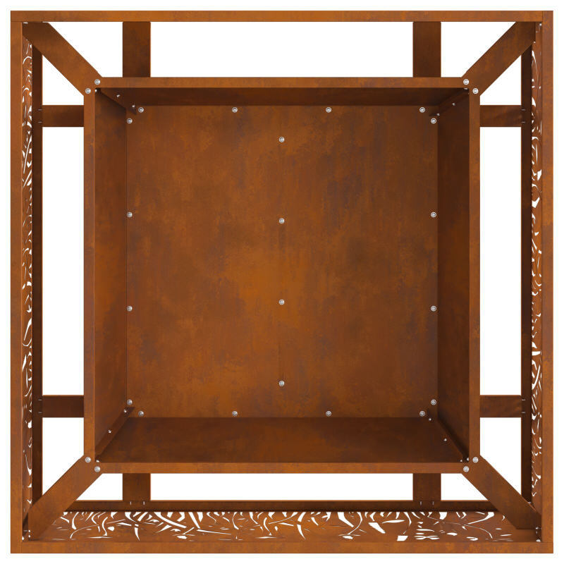 Feuerstelle Quadrat 80x80x30 cm Wetterbeständiger Stahl