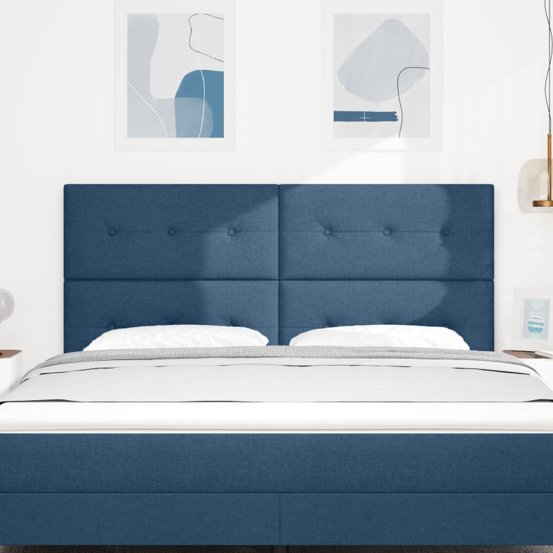 Kopfteil mit Knopfheftung Blau 180 cm Stoff